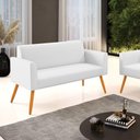 Ver imagem 2 de Sofá Namoradeira Pés Palito Castanho Marisa Corino D03 - D\'rossi Cor Branco
