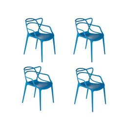 Kit 4 Cadeiras Vintage Modelo Allegra Azul - 1