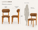 Ver imagem 3 de Cadeira de Jantar Arbor em Madeira- Kit com 02 Unidades - Tecido Linho Terra Cota