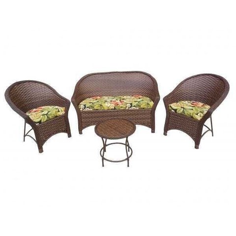 Conjunto de Sofá Fibra Sintética Munique - 1 Sofá 2L + 2 Poltronas + 1 Mesa Centro - Tecido Saquarem