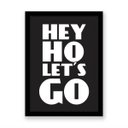 Ver imagem 1 de Quadro Ramones Hey Ho Lets Go Fundo Preto - A4-210X297mm - Clean 2cm-Branca