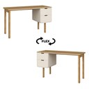 Ver imagem 5 de Mesa Escrivaninha 136cm 2 Gavetas Pé Madeira Luara Hanover/Off White A10 - Mpozenato