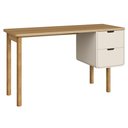 Ver imagem 2 de Mesa Escrivaninha 136cm 2 Gavetas Pé Madeira Luara Hanover/Off White A10 - Mpozenato