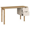 Ver imagem 6 de Mesa Escrivaninha 136cm 2 Gavetas Pé Madeira Luara Hanover/Off White A10 - Mpozenato