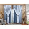 Cortina Gaze De Linho Forro Blackout 4,00x2,50 Sala E Quarto Cinza/Branco - 1