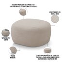 Ver imagem 3 de Puff Decorativo Orgânico para Sala de Estar Living Barolo L06 Bouclê Bege - Lyam Decor
