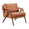 Poltrona Mona Luxo Madeira Maciça Tecido Linho Terracota - 1