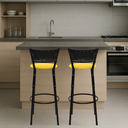 Ver imagem 6 de Kit 2 Banquetas para Bancada Banco Alto Junco Preto Balcão Cozinha Gourmet Bar Área de Lazer Piscina