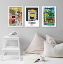 Ver imagem 2 de Kit 3 Quadros Posters Salvador Bahia 33x24cm - com Vidro:madeira Branca