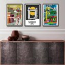 Ver imagem 1 de Kit 3 Quadros Posters Salvador Bahia 33x24cm - com Vidro:madeira Branca