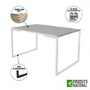 Ver imagem 5 de Mesa Industrial Base Ferro Branco 137x90 Tampo Branco 4 Cadeiras Eiffel Madeira Assento Amarelo