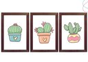 Ver imagem 3 de Kit 3 Quadros Decorativos Infantil Cacto Coração Fofo:branca