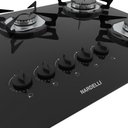 Ver imagem 3 de Cooktop Nardelli à Gás NDL 5B Vidro Preto Flange Inox