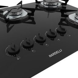 Cooktop Nardelli à Gás NDL 5B Vidro Preto Flange Inox - 3