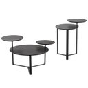 Ver imagem 1 de Kit Mesa de Centro e Mesa Lateral para Sala Pés Metálicos Dari A03 Nero Preto - Lyam Decor