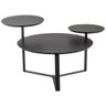 Kit Mesa de Centro e Mesa Lateral para Sala Pés Metálicos Dari A03 Nero Preto - Lyam Decor - 3