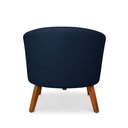 Ver imagem 5 de Poltrona Sala Decorativa Kit 2 Stella Pé Madeira Trapézio Castanho Suede Azul Marinho D03 - D’Rossi