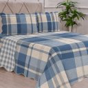Ver imagem 1 de Kit Cobre Leito Casal Dupla Face Ultra Lisse 210x230cm 100% Poliéster Bene Casa Azul