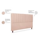 Ver imagem 4 de Cabeceira Estofada Cama Box King Carla 195cm Linho:rosê