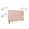 Cabeceira Estofada Cama Box King Carla 195cm Linho:rosê - 4