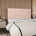 Ver imagem 2 de Cabeceira Estofada Cama Box King Carla 195cm Linho:rosê
