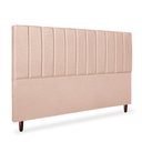 Ver imagem 3 de Cabeceira Estofada Cama Box King Carla 195cm Linho:rosê