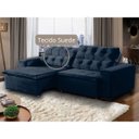 Ver imagem 1 de Sofá Retrátil Reclinável 3lugares 2,0m Suede Azul Megasul