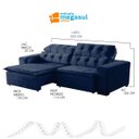 Ver imagem 4 de Sofá Retrátil Reclinável 3lugares 2,0m Suede Azul Megasul