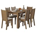 Ver imagem 2 de Conjunto Sala de Jantar Maris Madesa Mesa Tampo de Madeira com 6 Cadeiras - Rustic/sintético Bege