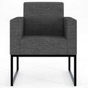 Ver imagem 7 de Kit 02 Poltronas Decorativa Sala e Recepção Base Fixa Metal Helô L02 Linho Cinza Escuro - Lyam