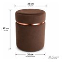 Ver imagem 2 de Puff Superior Rose Gold, Cor Marrom Veludo - Let Móveis