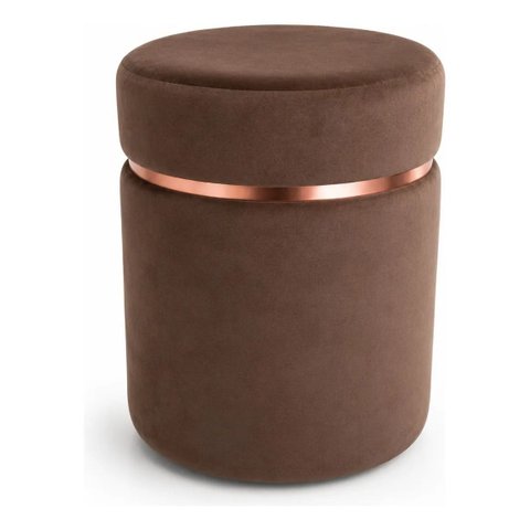 Puff Superior Rose Gold, Cor Marrom Veludo - Let Móveis