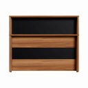 Ver imagem 4 de Balcão Atendimento 120 Cm Recepção Alto Escritório F5 Office Cor:nogal com Preto