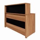 Ver imagem 3 de Balcão Atendimento 120 Cm Recepção Alto Escritório F5 Office Cor:nogal com Preto