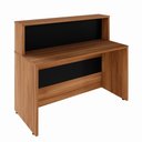 Ver imagem 6 de Balcão Atendimento 120 Cm Recepção Alto Escritório F5 Office Cor:nogal com Preto