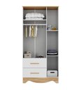 Ver imagem 3 de Armario Infantil Popy 3 Portas 2 Gavetas - Moveis Peroba Amendoa/branco