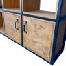 Estante para Sala com Nichos Modelo Industrial - Ferro Preto e Madeira Tonalidade Castanheira - 3
