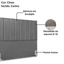 Ver imagem 4 de Cabeceira Casal 140 Cm com Frame Dalia Corino Cinza Artte