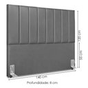 Ver imagem 3 de Cabeceira Casal 140 Cm com Frame Dalia Corino Cinza Artte