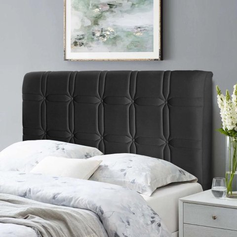 Cabeceira Cama Box Casal 140cm Suede Velut Preto - King House