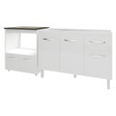 Ver imagem 4 de Cozinha Armário Balcão Gabinete de Pia Aline 120 Cm e Balcão Evelyn para Fogão Cooktop 4 Bocas e For