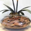 Ver imagem 3 de Flores artificiais Arranjos de Flores Amarílis Laranja no Vaso de Vidro|Linha permanente