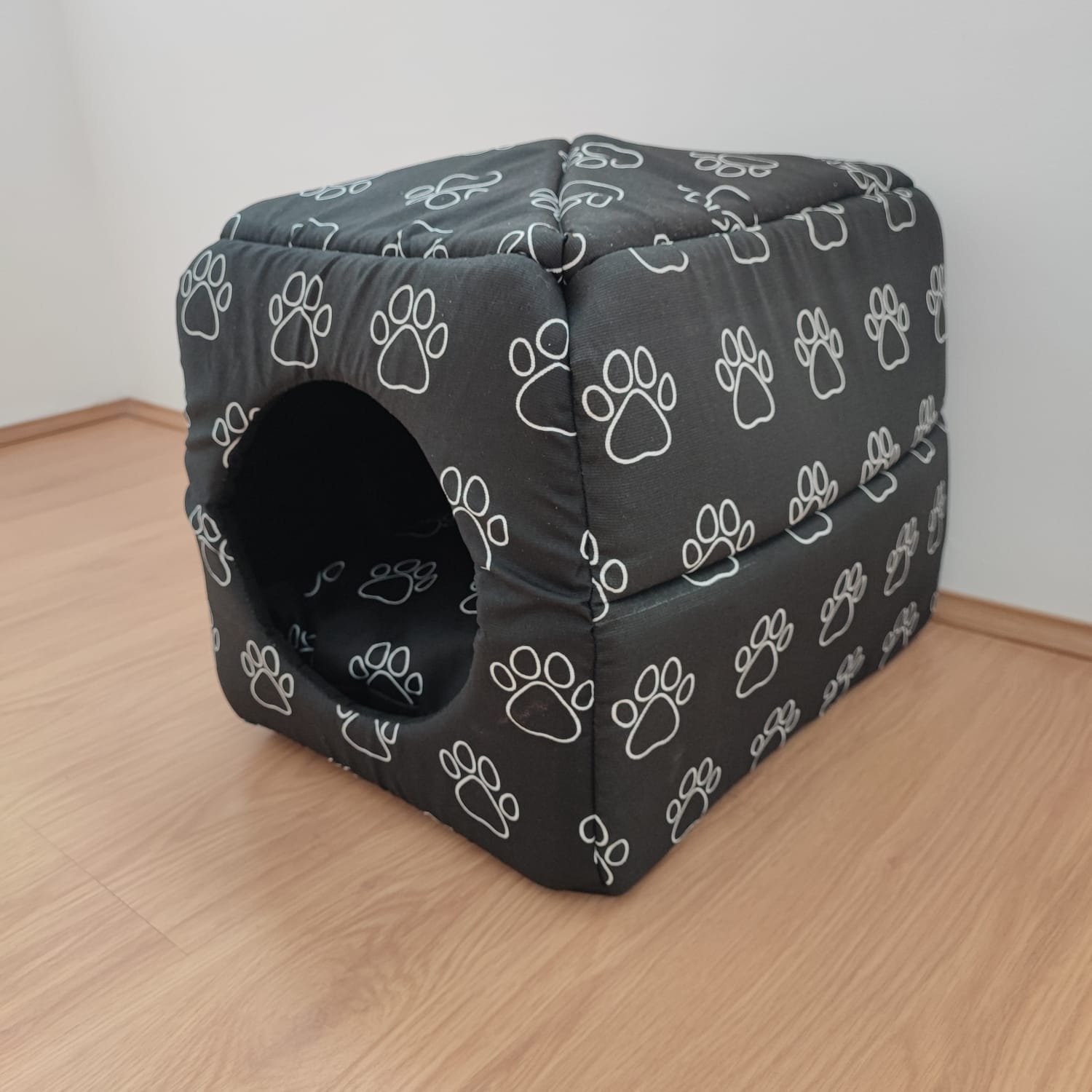 Cama Toca Tipo Iglu Cães Pequenos e Gatos - 2 em 1 Pet Lover:preto