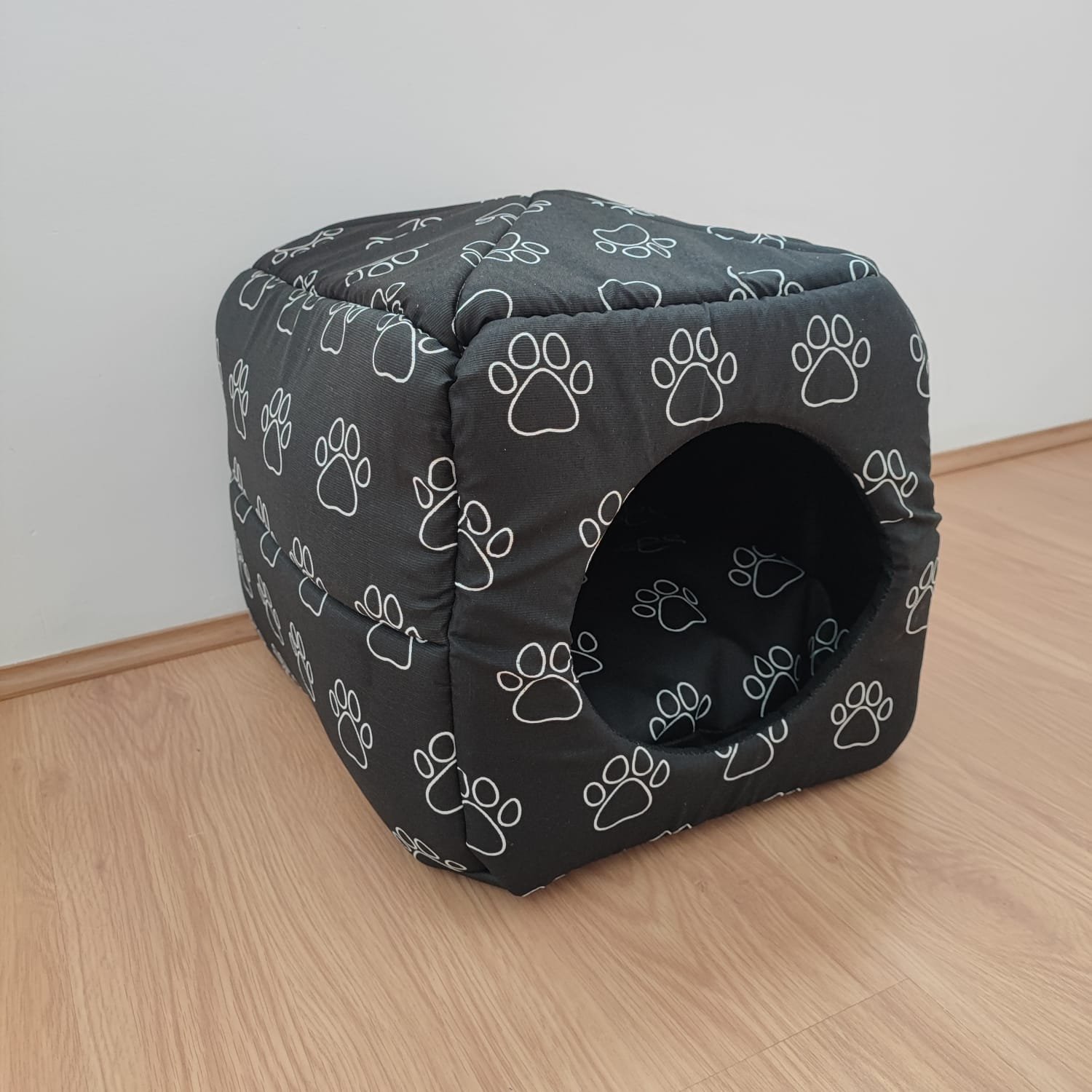 Cama Toca Tipo Iglu Cães Pequenos e Gatos - 2 em 1 Pet Lover:preto - 3