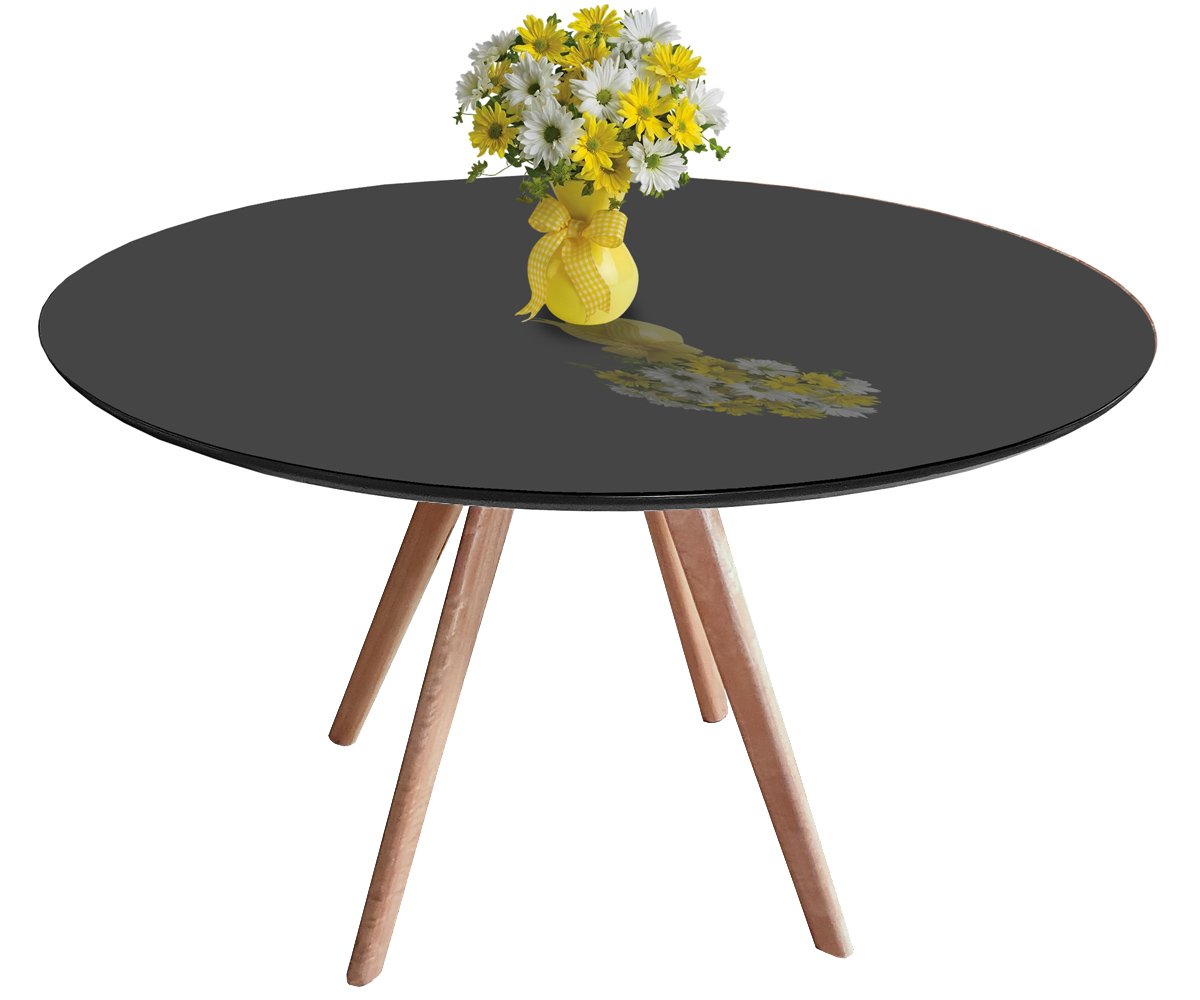 Jogo de Mesa de Jantar Leda Tampo Coverglass 100cm e 4 Cadeiras Eames Dsw - Coverglass Preto - Azu - 1