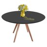 Jogo de Mesa de Jantar Leda Tampo Coverglass 100cm e 4 Cadeiras Eames Dsw - Coverglass Preto - Azu - 1