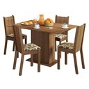 Ver imagem 2 de Conjunto Sala de Jantar Lexy Madesa Mesa Tampo de Madeira com 4 Cadeiras Rustic/Bege Marrom Cor:Rust