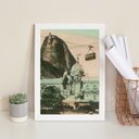 Ver imagem 2 de Quadro Fotografia Antiga Rio de Janeiro- Pão de Açucar 45x34cm - com Vidro:madeira Branca