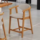Ver imagem 6 de Banqueta Baixa para Cozinha Sala de Jantar Bancada Cecília L02 Linho Bege - Lyam Decor