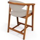 Ver imagem 4 de Banqueta Baixa para Cozinha Sala de Jantar Bancada Cecília L02 Linho Bege - Lyam Decor